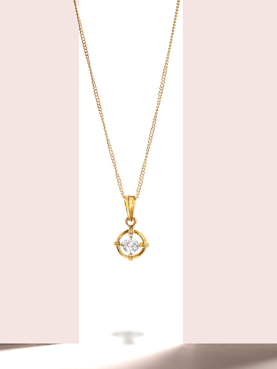 【Rubans】 Delicate American Diamond Zirconia Studded Pendant Necklace Chain｜デリケート アメリカンダイヤモンド ジルコニア ペンダント ネックレスチェーン
