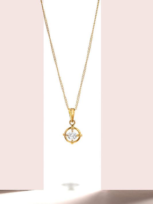 【Rubans】 Delicate American Diamond Zirconia Studded Pendant Necklace Chain｜デリケート アメリカンダイヤモンド ジルコニア ペンダント ネックレスチェーン
