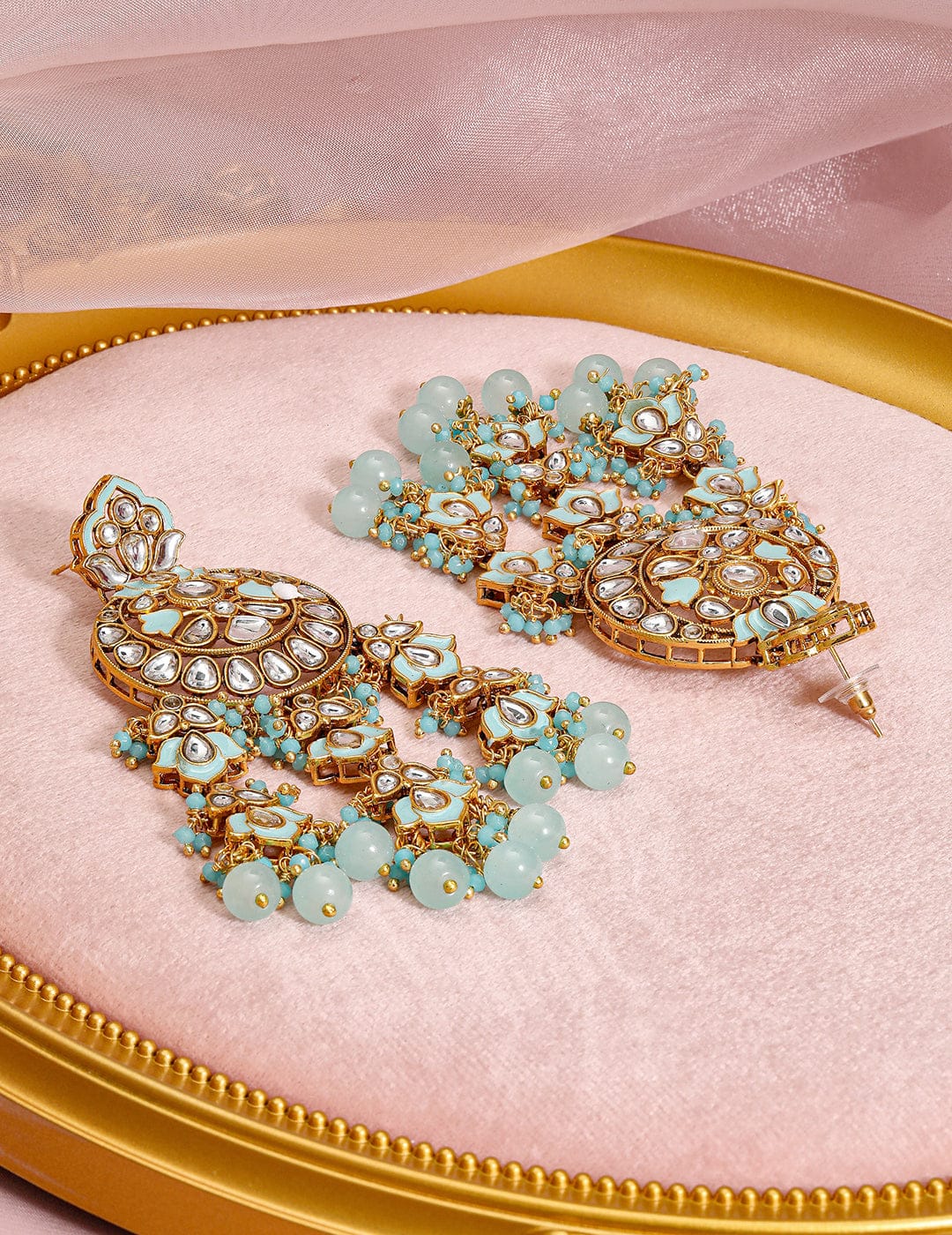 Minty Magic Kundan Danglers フリーサイズ