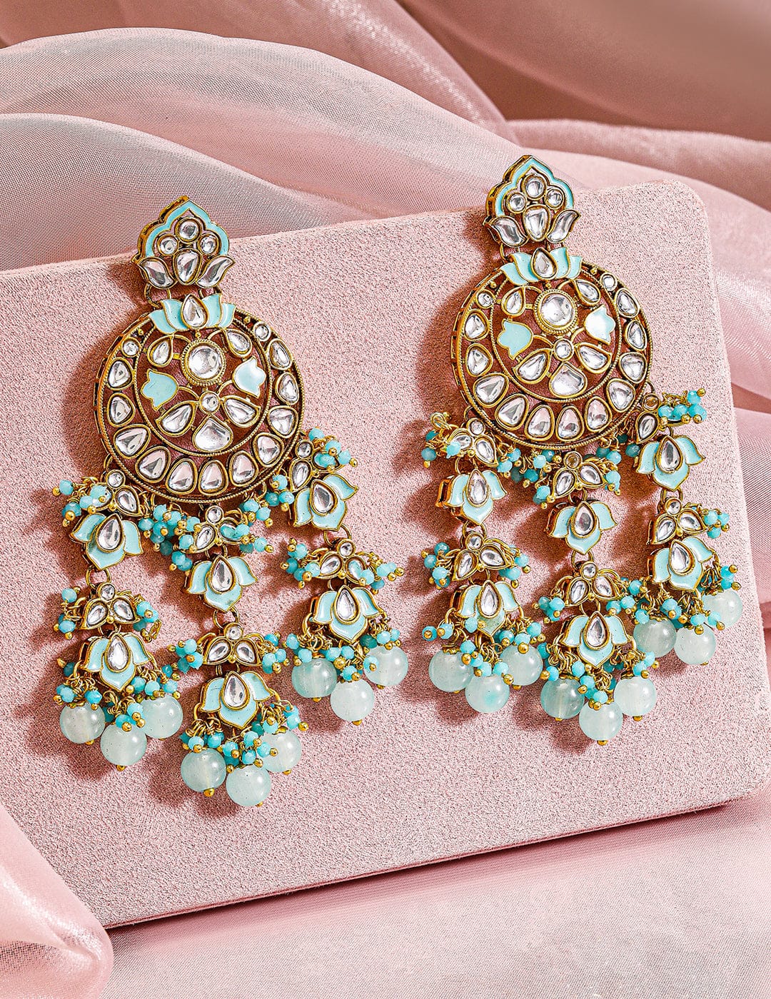 Minty Magic Kundan Danglers フリーサイズ