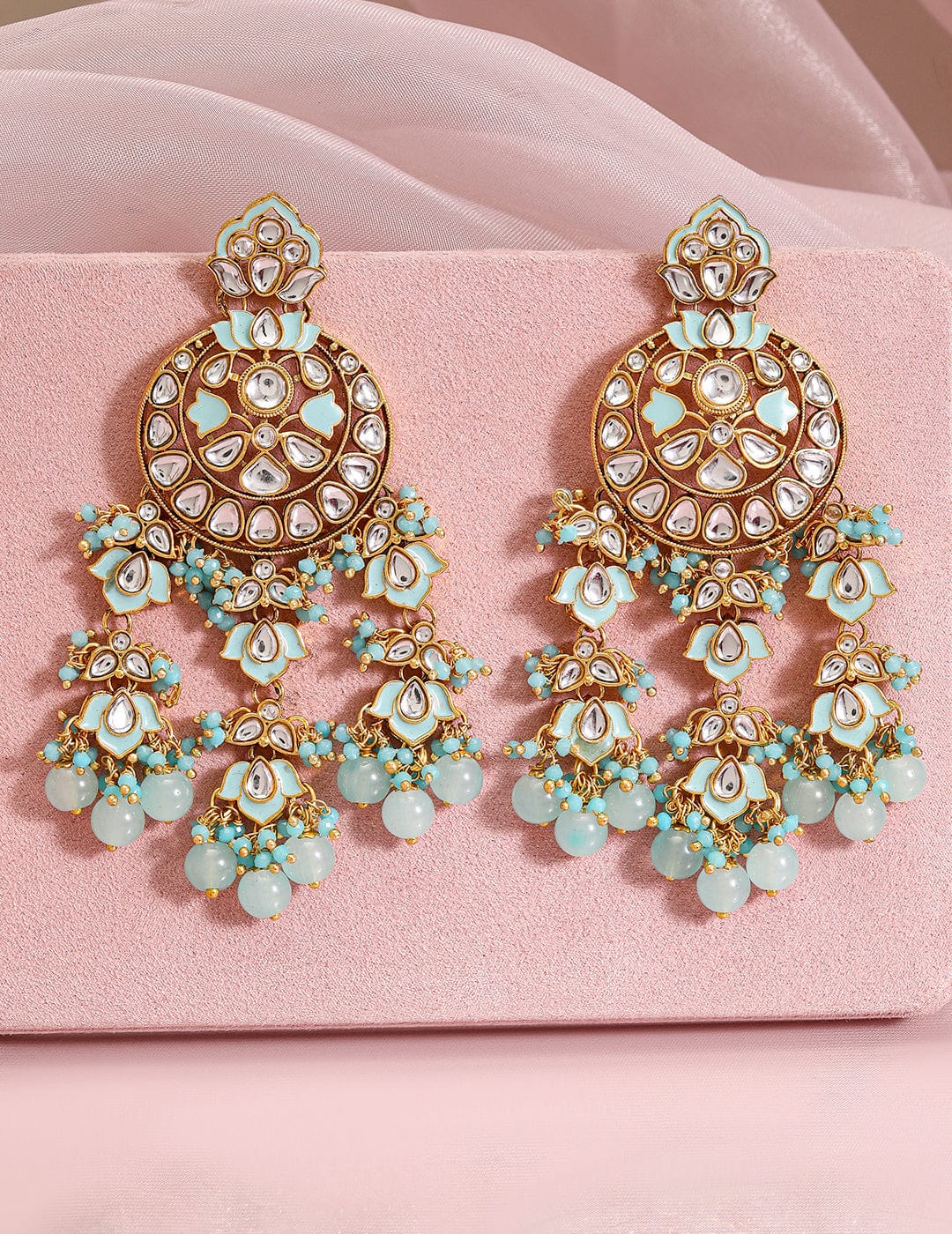 Minty Magic Kundan Danglers フリーサイズ