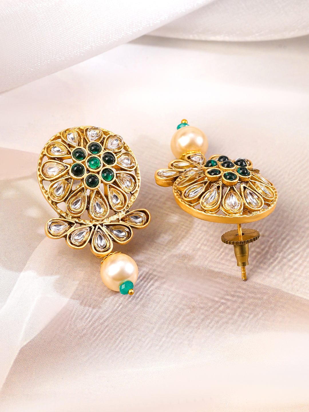 Gleaming Green Kundan Choker Set フリーサイズ