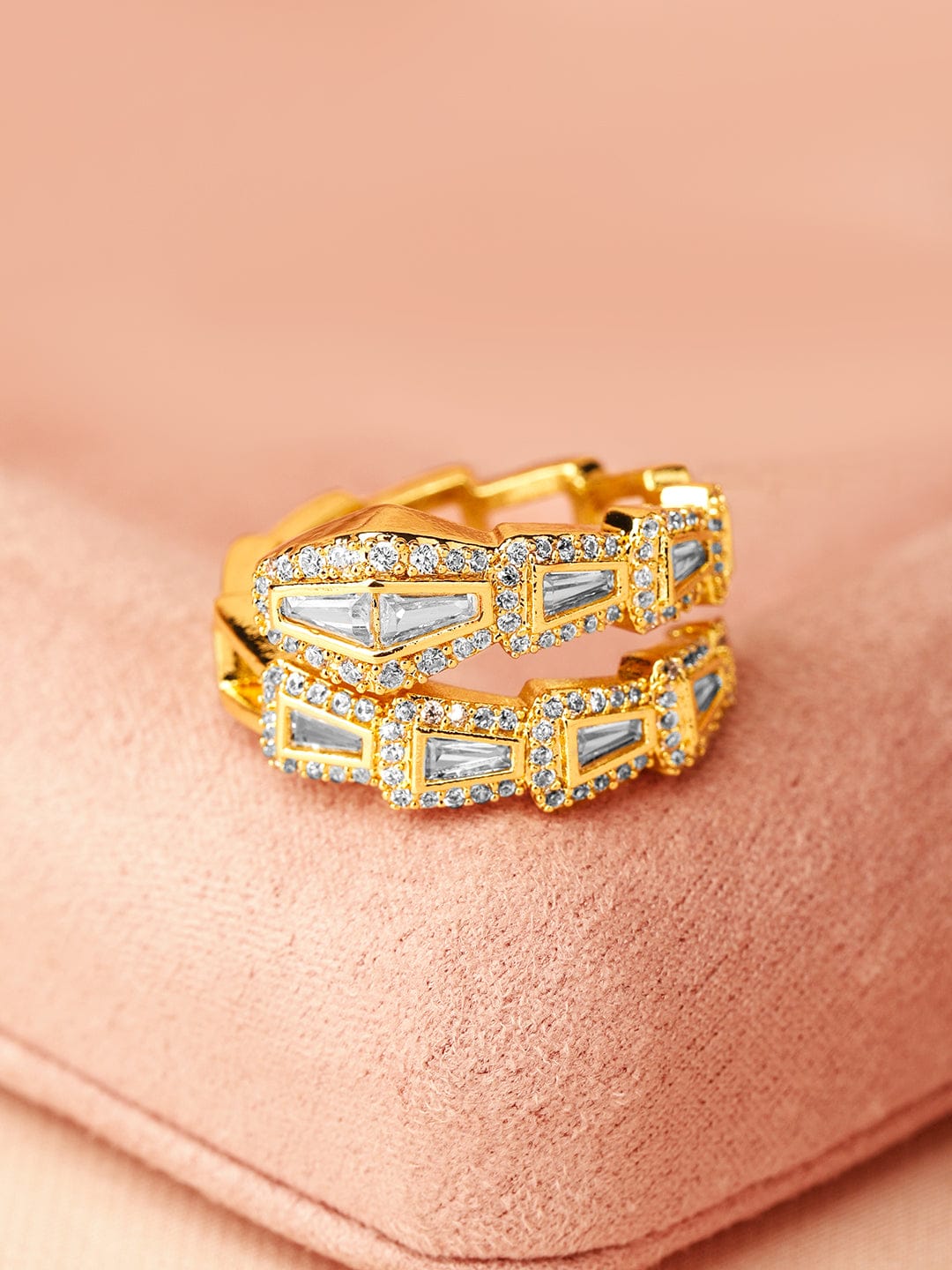 American Diamond Zirconia Gold Ring Gold
