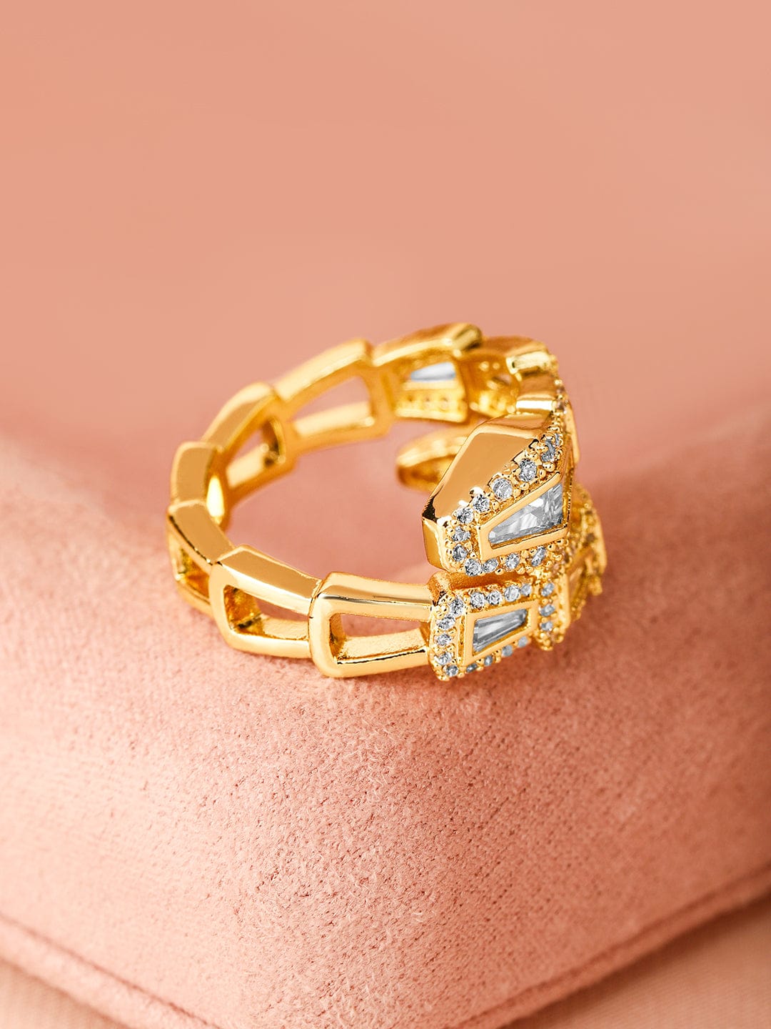 American Diamond Zirconia Gold Ring Gold