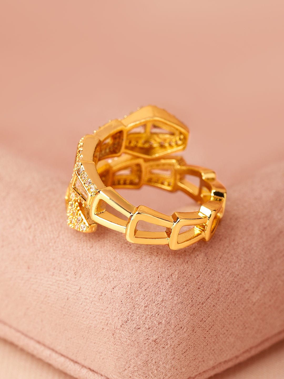 American Diamond Zirconia Gold Ring Gold