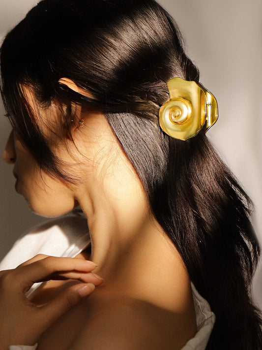 Gold Toned Abstract Claw Clip Gold