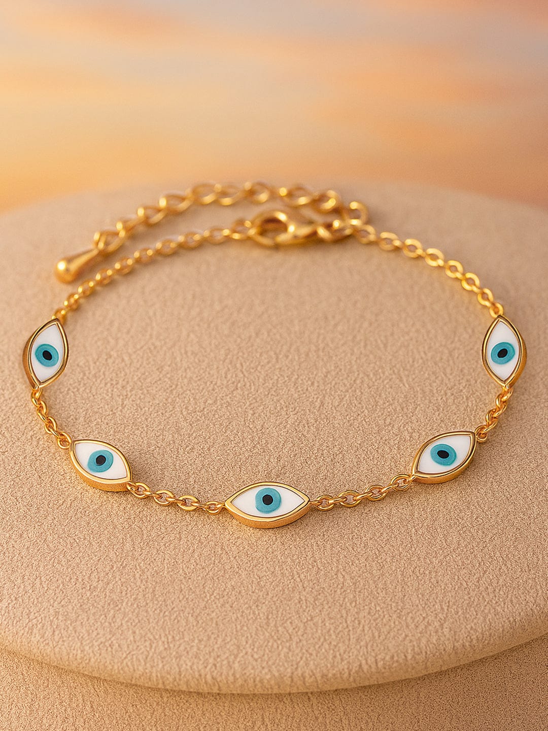 Dainty Evil Eye Bracelet Gold