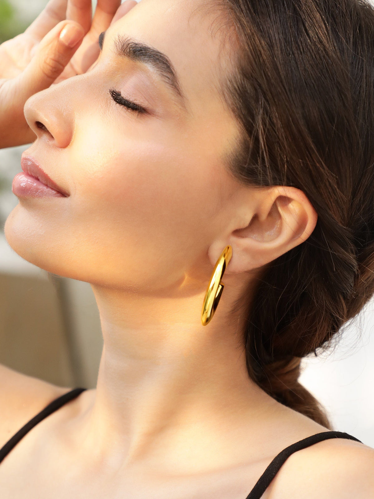 Luxe Everyday Golden Hoops フリーサイズ