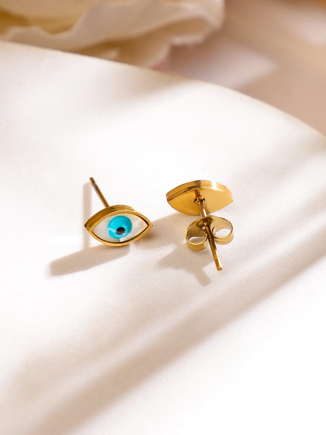 Evil Eye Motif Gold Necklace Set Blue