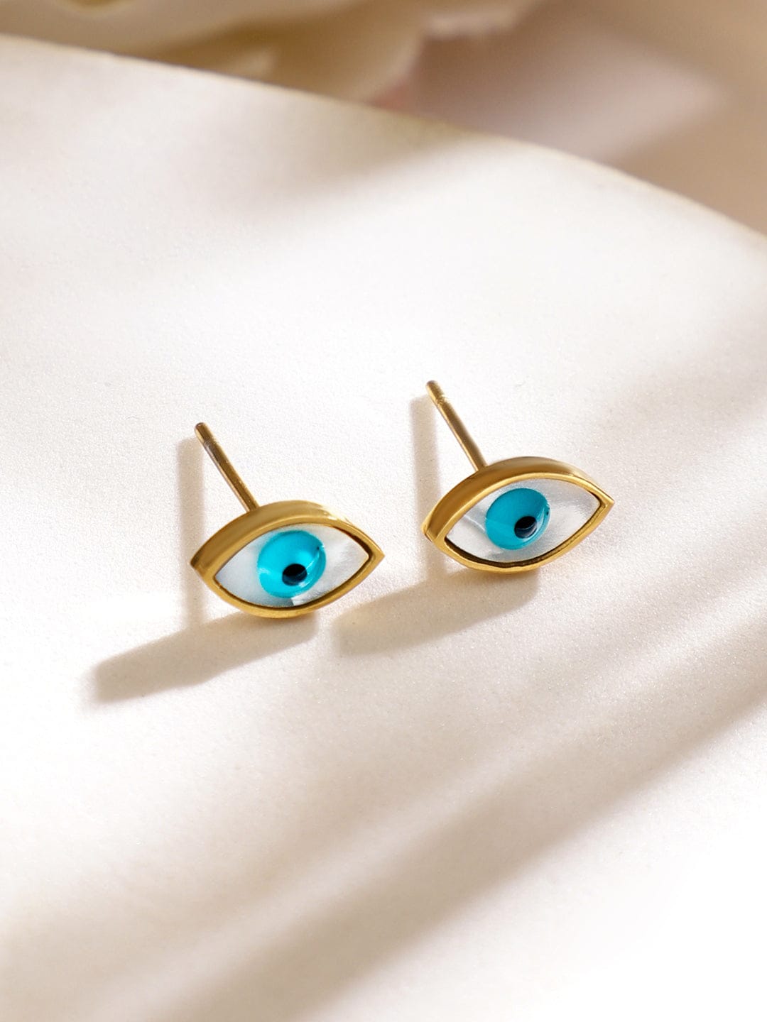 Evil Eye Motif Gold Necklace Set Blue