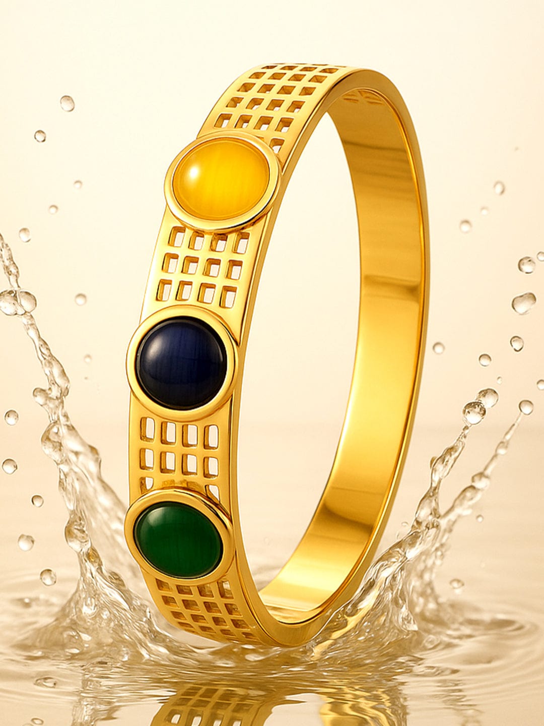 Vivid Aura Multicolour Kada Gold