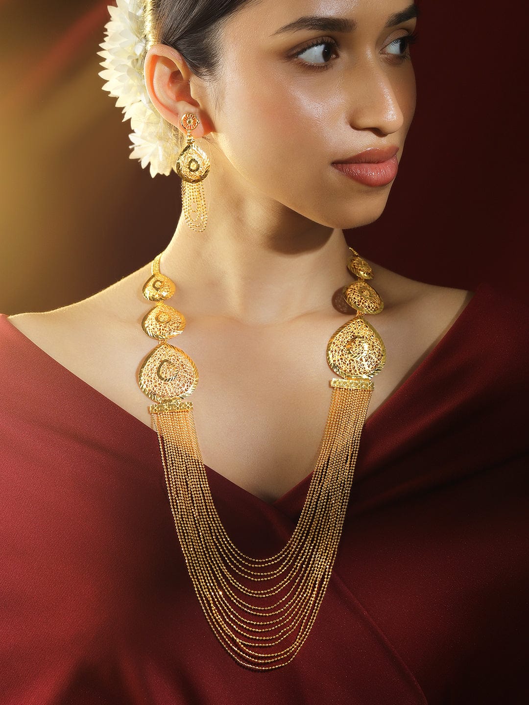 Heritage Queen Gold Plated Necklace Set フリーサイズ