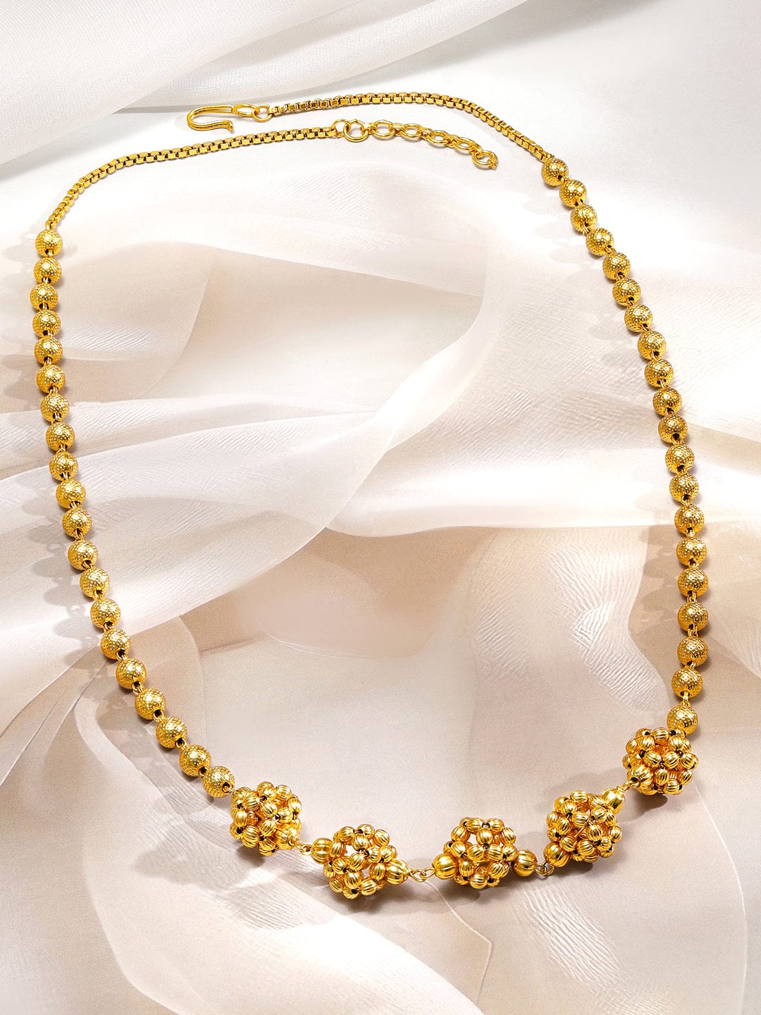 Gold Toned Beaded Necklace フリーサイズ