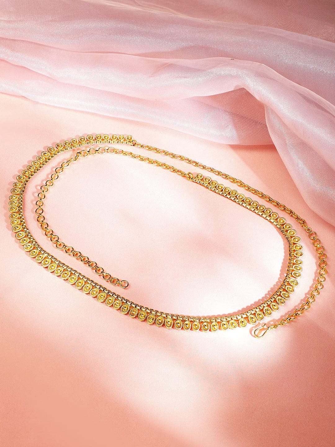 Rubans 18K Gold-Plated Traditional Motif Design Kamarbandh â€“ Perfect for Ethnic Looks フリーサイズ