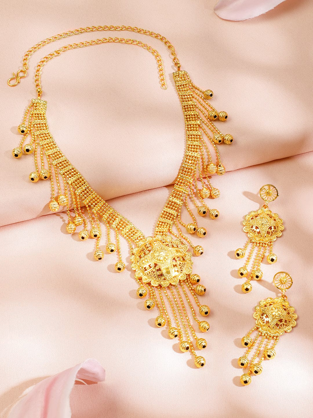 Majestic Palace Golden Necklace Set Gold