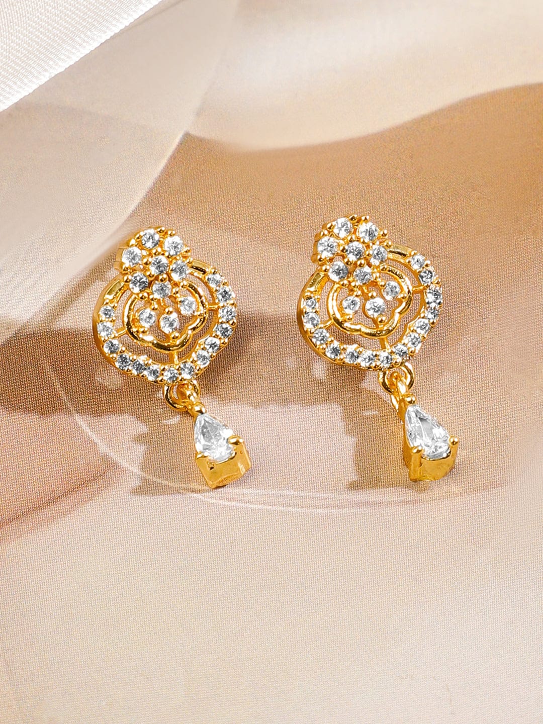 American Diamond Zirconia Gold Mangalsutra Set Gold