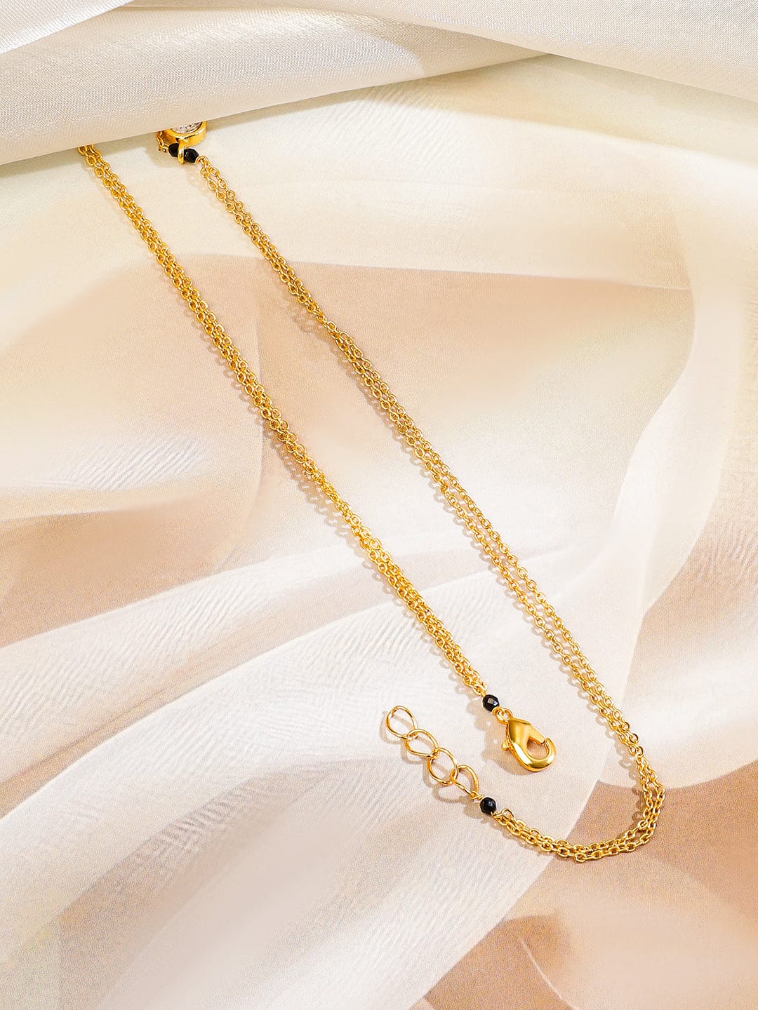 American Diamond Zirconia Studded Gold Mangalsutra Gold