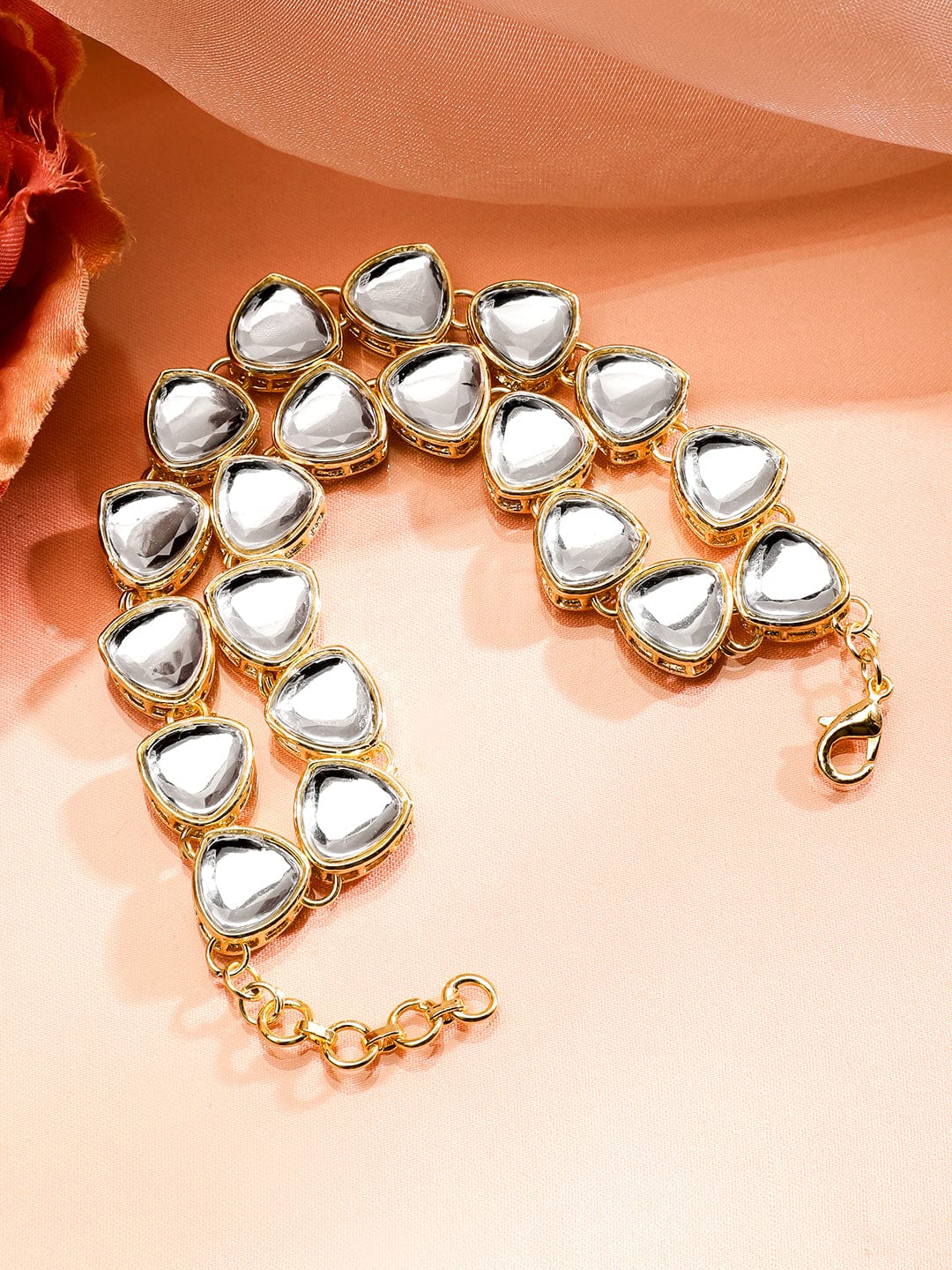 Moon Dance in Kundan Bracelet Gold::White