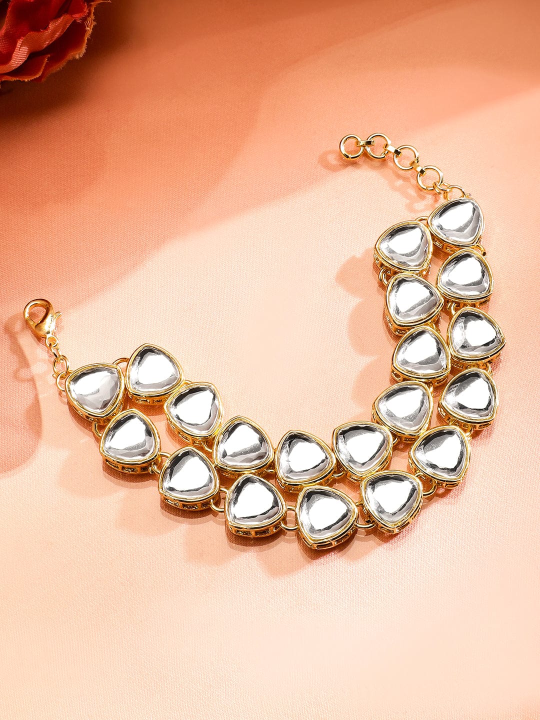 Moon Dance in Kundan Bracelet Gold::White