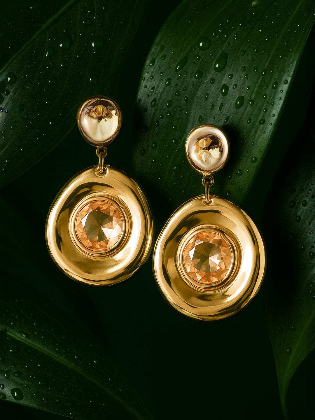 Crystal Kiss Golden Drop Earrings フリーサイズ