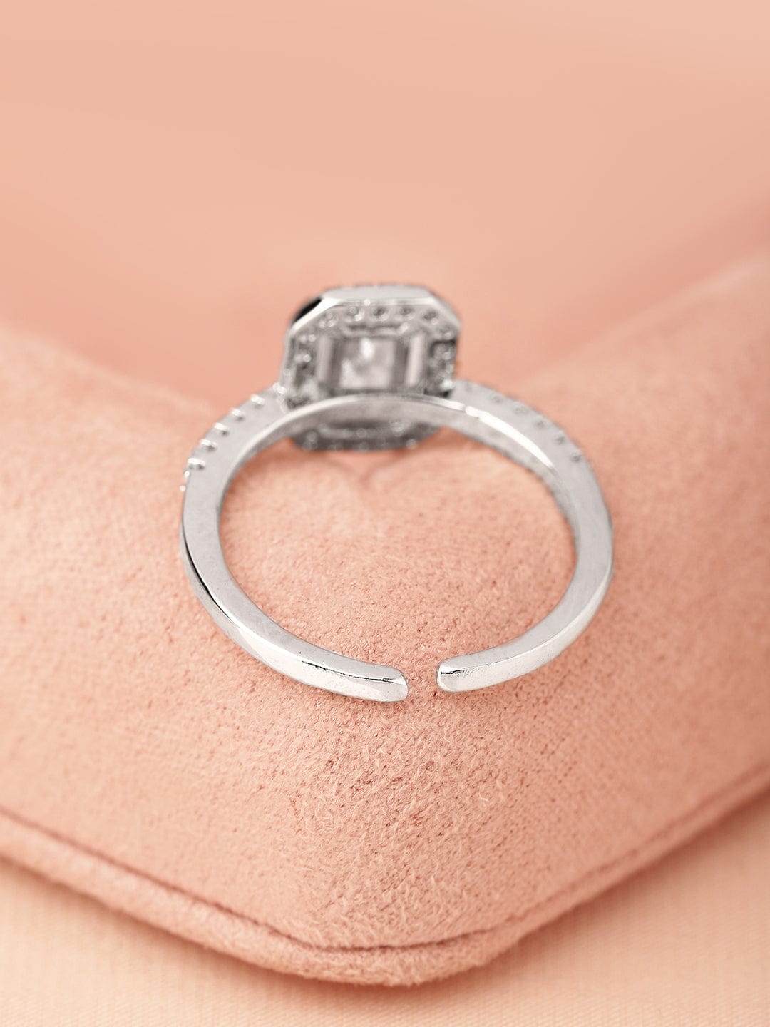 American Diamond Zirconia Cubic Ring Silver