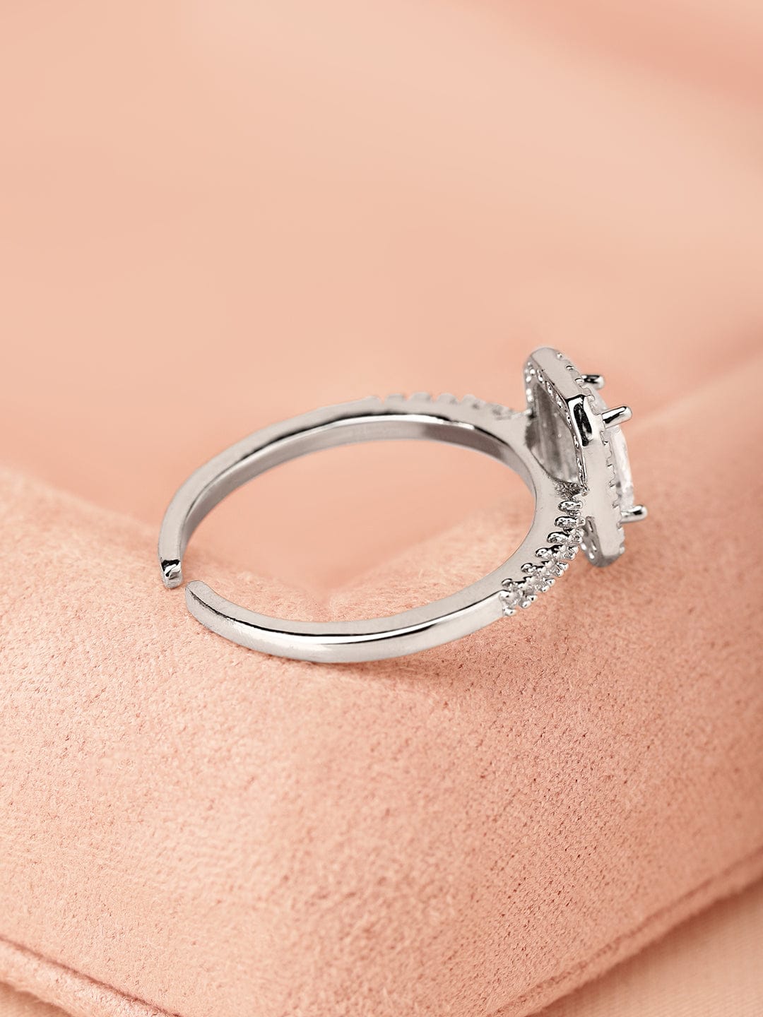 American Diamond Zirconia Cubic Ring Silver