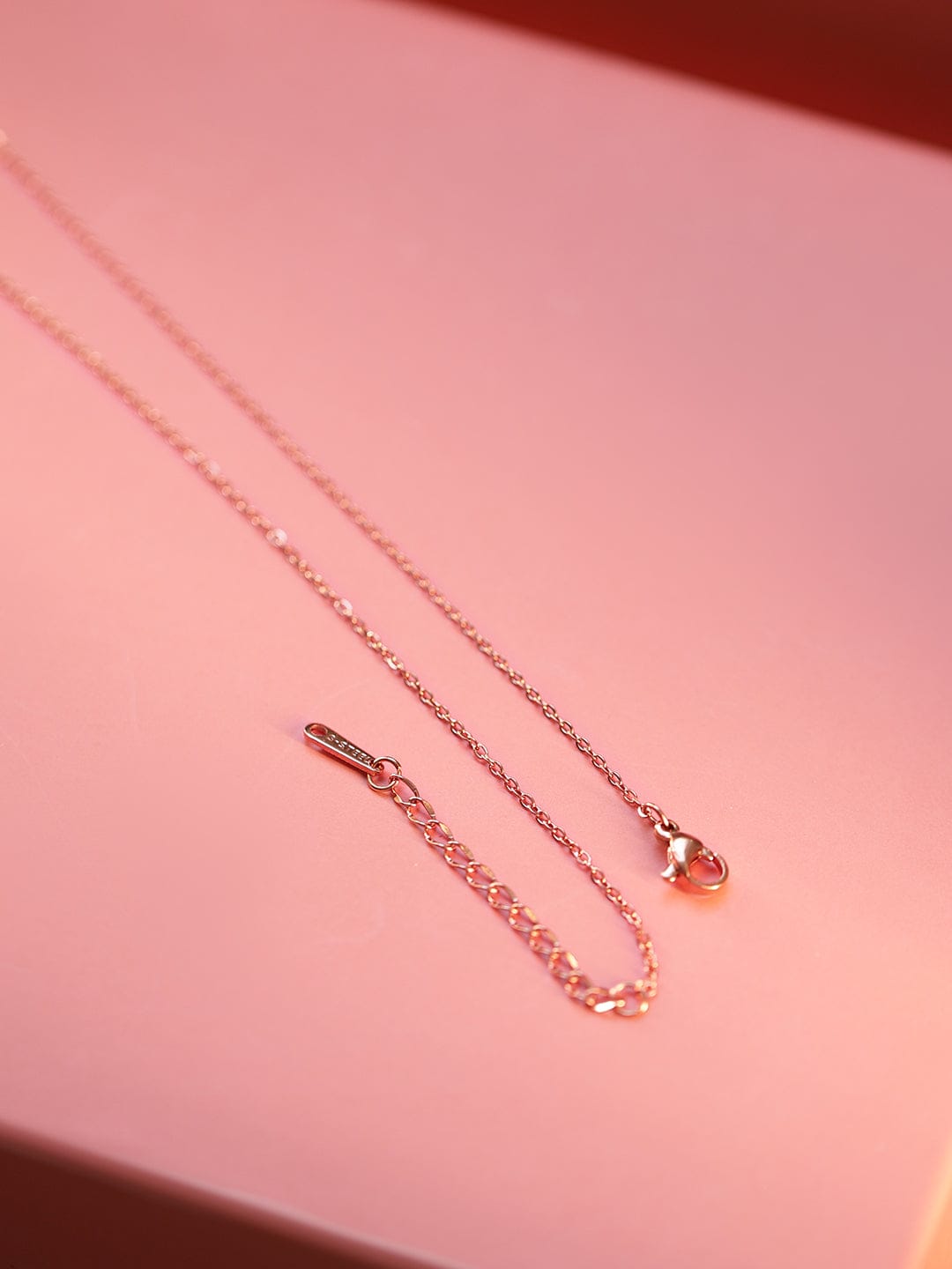 Rose Gold Heart Motif Pendant Necklace Rose Gold