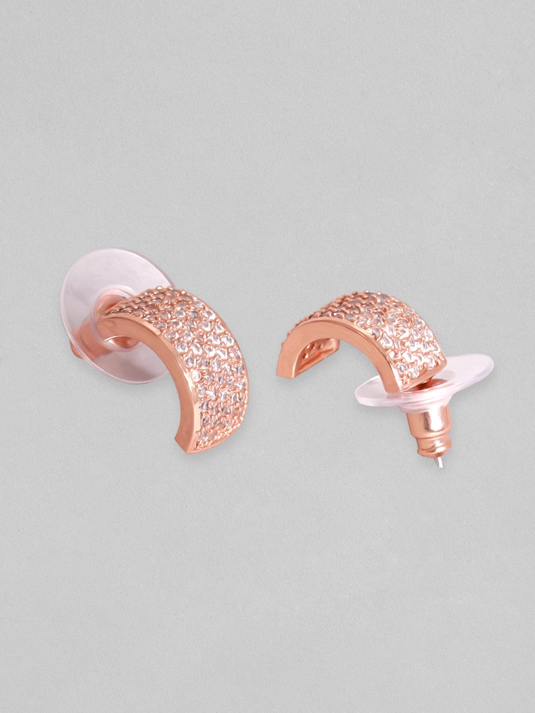 Rubans 18KT Rose Gold-Plated Circular Hoop Earrings Rose Gold