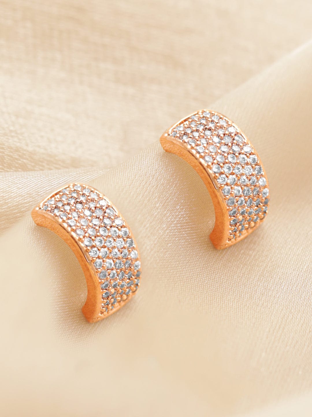 Rubans 18KT Rose Gold-Plated Circular Hoop Earrings Rose Gold