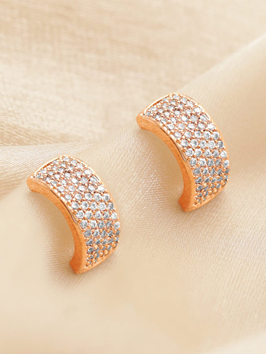 Rubans 18KT Rose Gold-Plated Circular Hoop Earrings Rose Gold