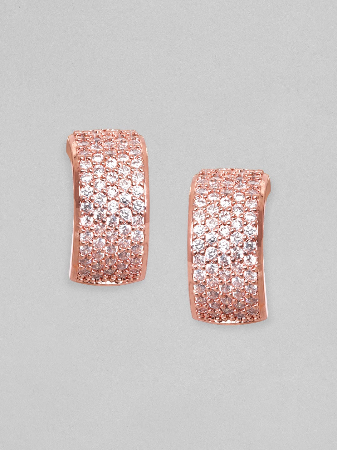 Rubans 18KT Rose Gold-Plated Circular Hoop Earrings Rose Gold