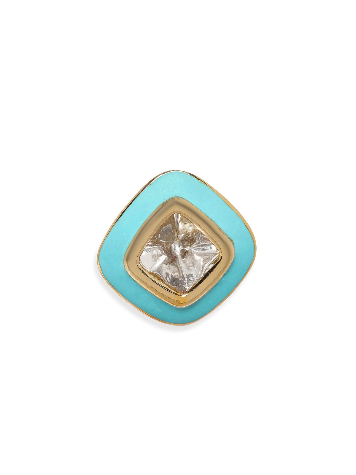 Turquoise Shine Crystal Studs Gold::Green
