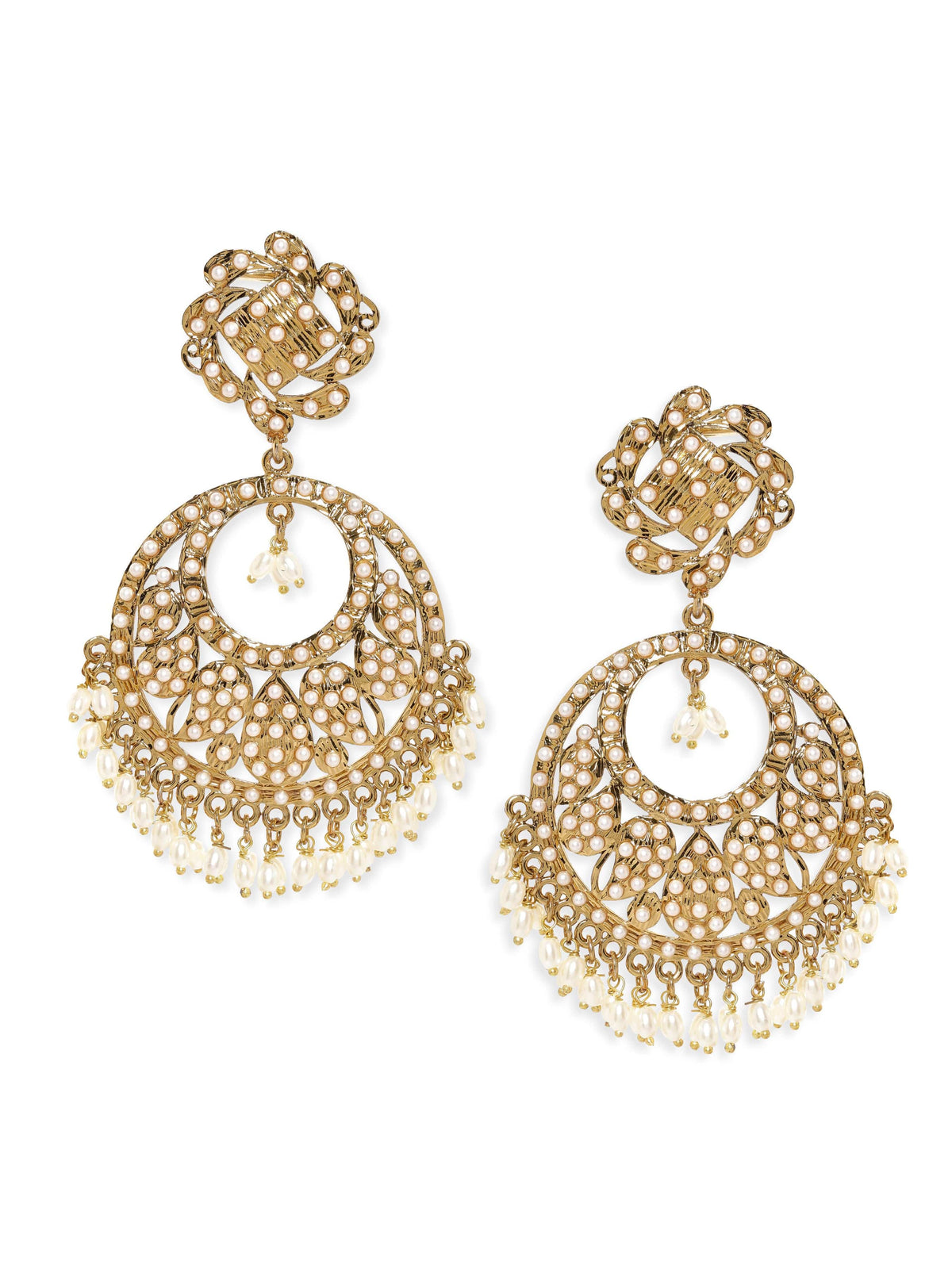 Classic Pearl Round Chandbali Gold