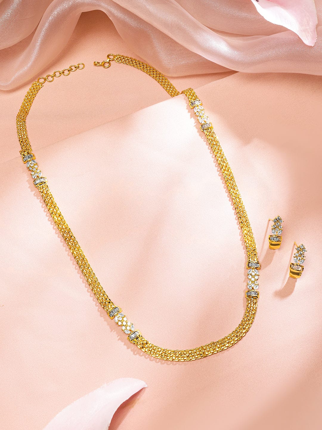 Long Golden Necklace Set フリーサイズ