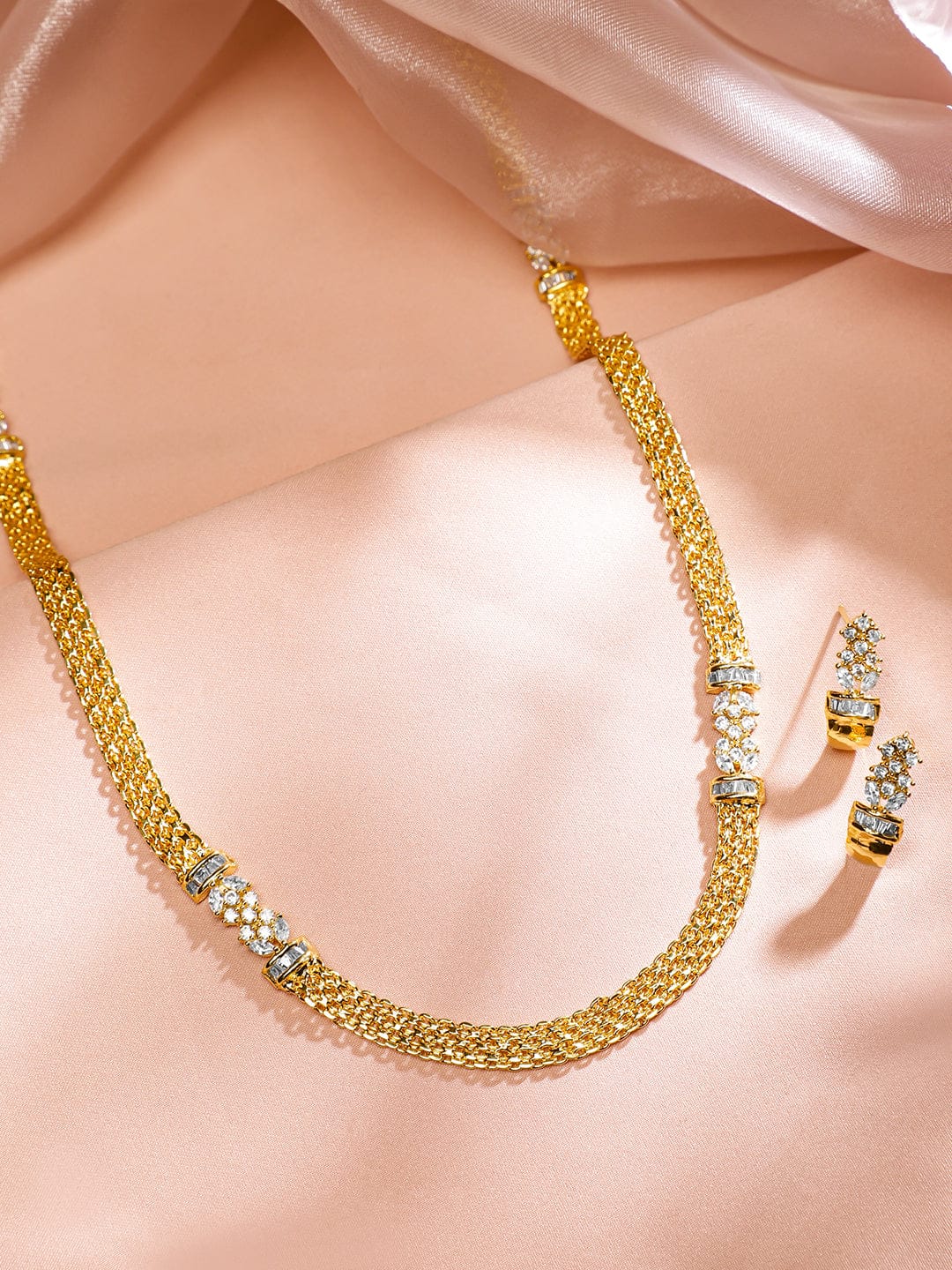 Long Golden Necklace Set フリーサイズ