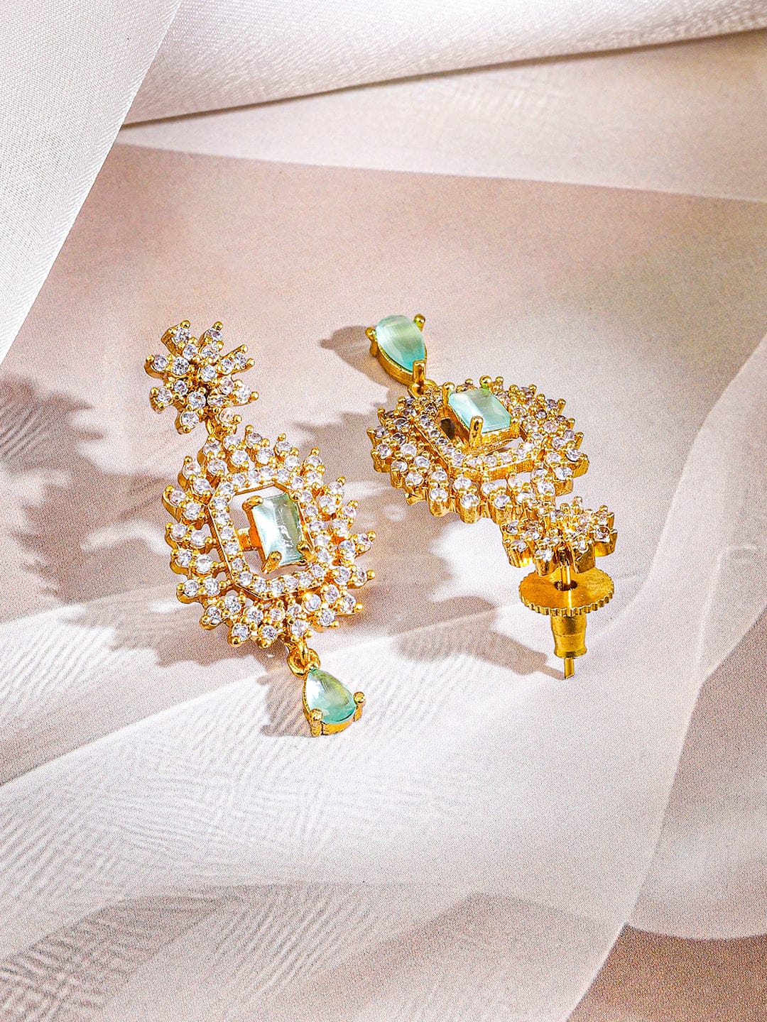 American Diamond Zirconia Green Necklace Set フリーサイズ