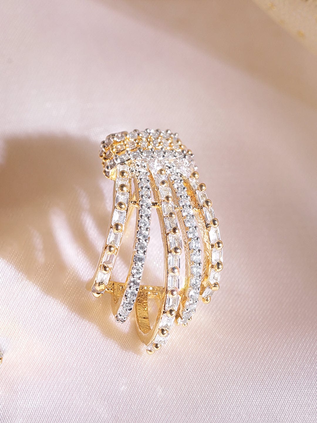 Lines of Light Hoops Gold