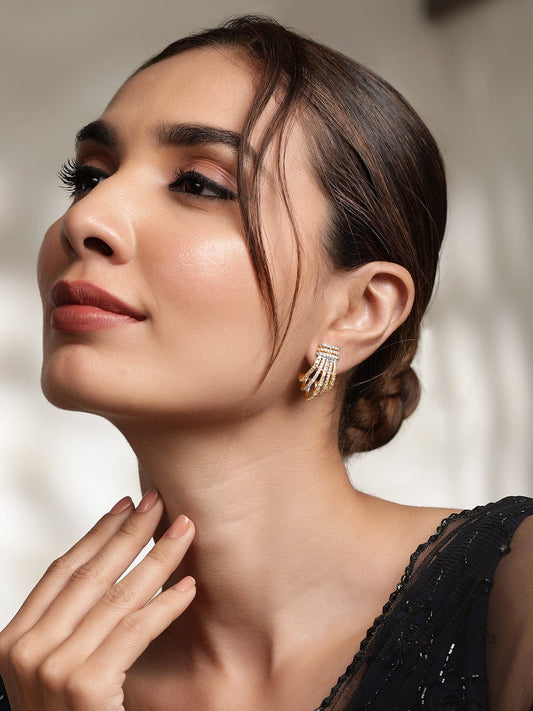 Lines of Light Hoops Gold