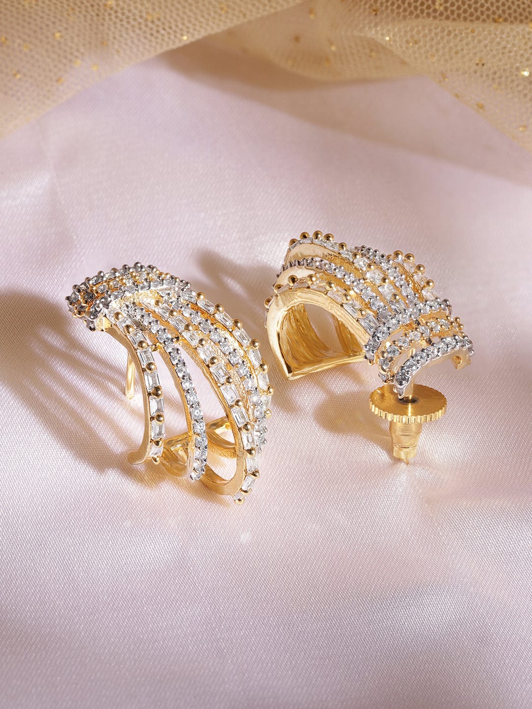 Lines of Light Hoops Gold