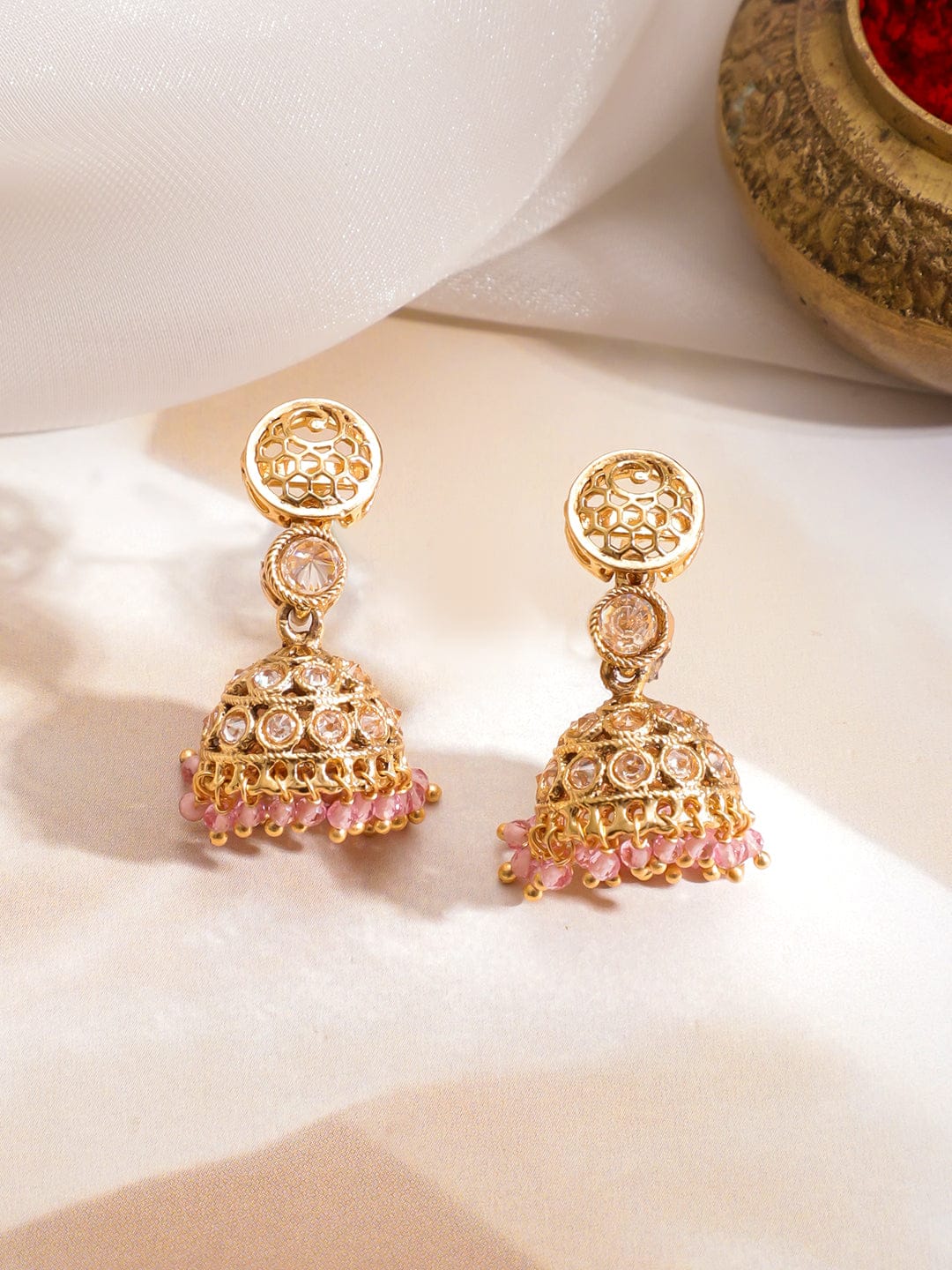 Champagne Charm with Pink Edges Necklace Set フリーサイズ