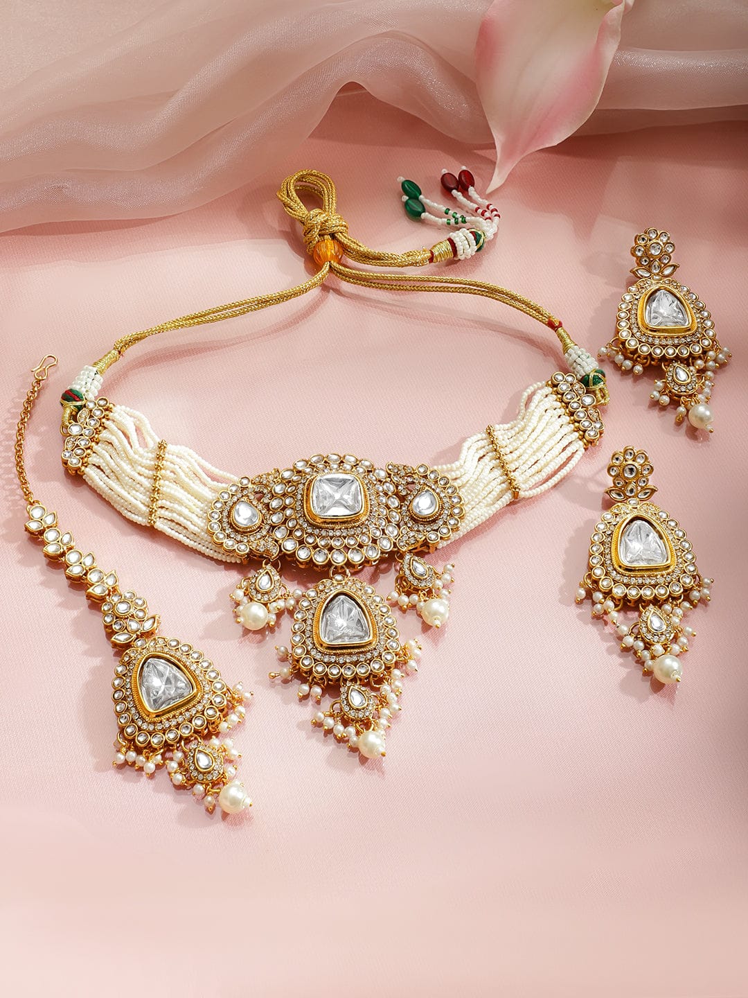 Golden Glow Edit Kundan Necklace Set フリーサイズ