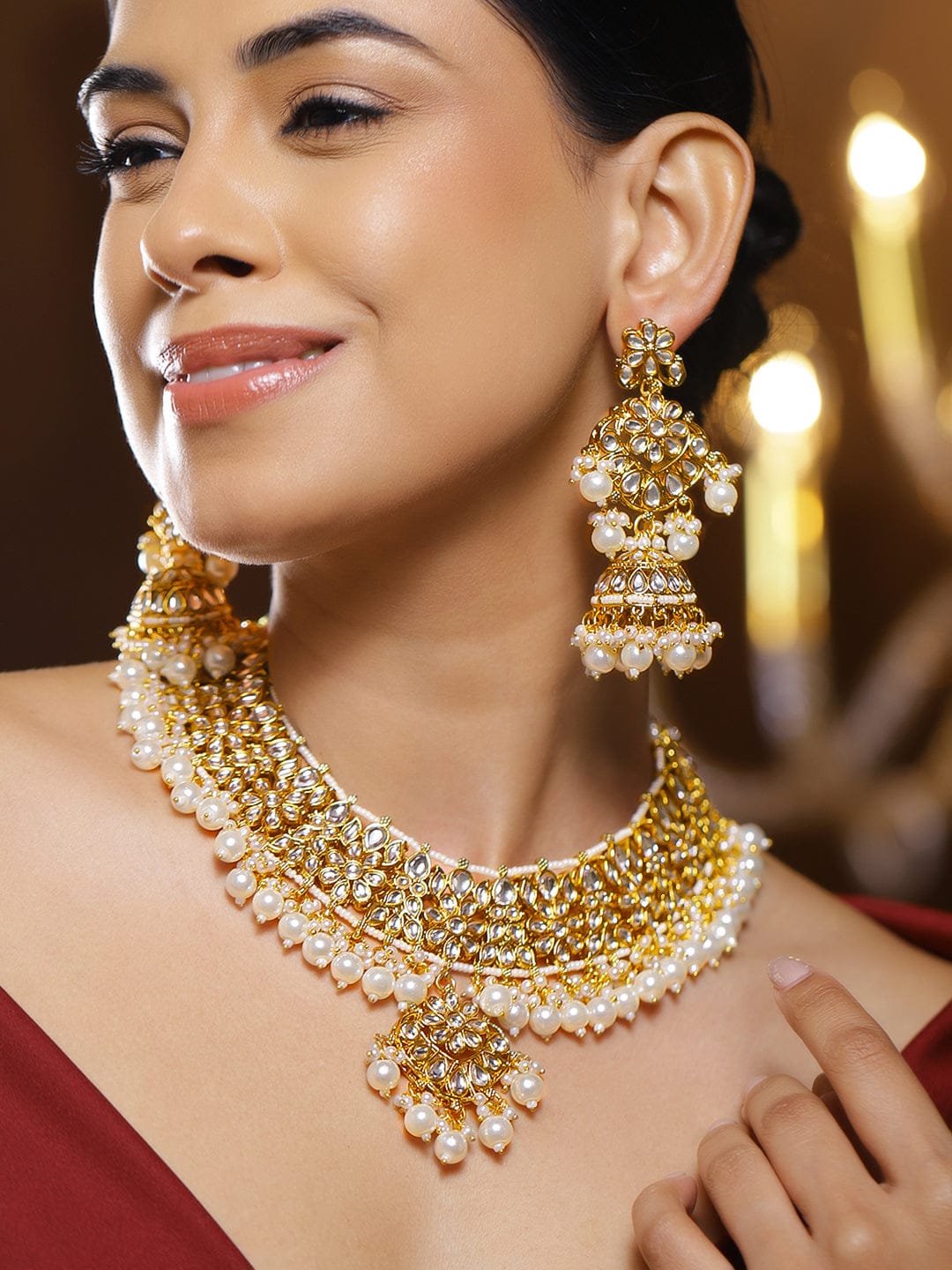 Legacy Luxe Kundan Necklace Set フリーサイズ
