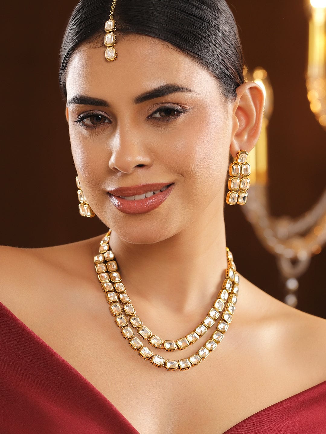 Dreams Draped in Kundan Necklace Set フリーサイズ