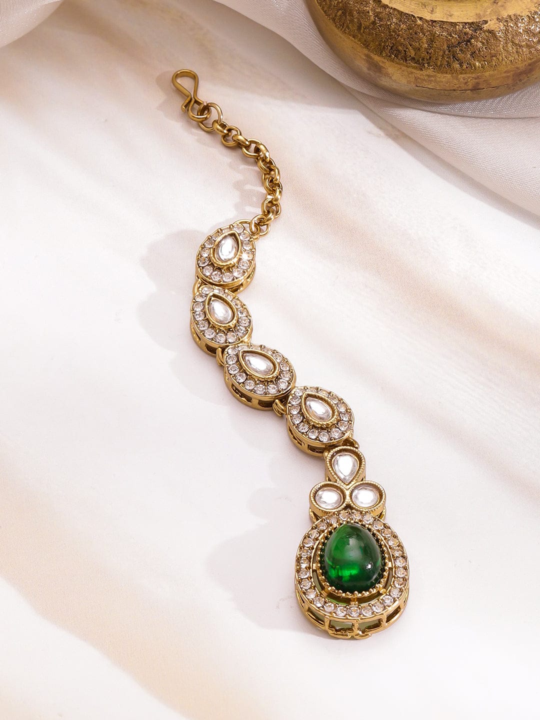 Festive Radiance Emerald Necklace Set フリーサイズ
