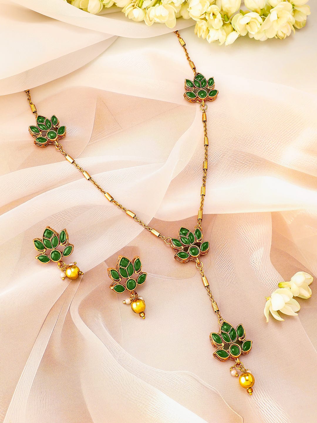 Fashion Statement Green Pendant Set フリーサイズ