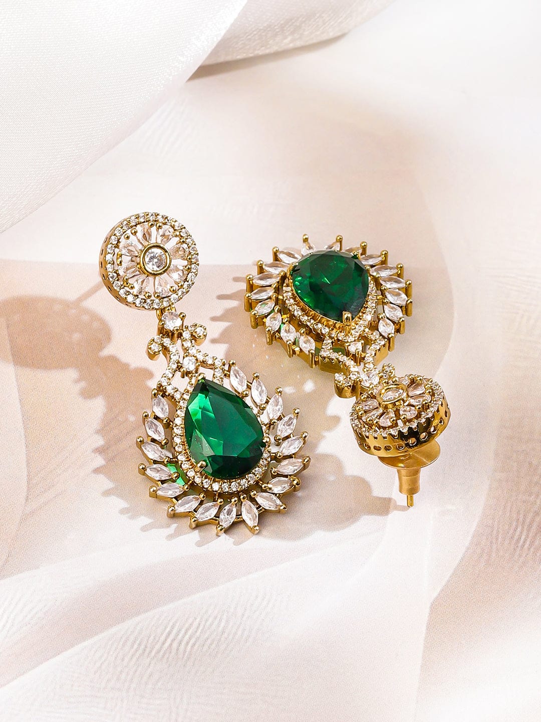 Green American Diamond Zirconia Necklace Set フリーサイズ