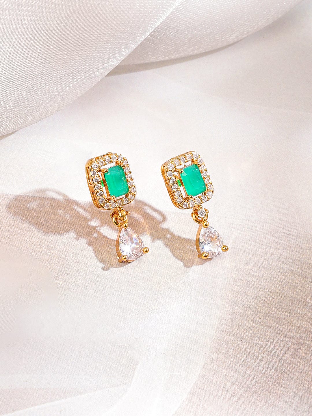 American Diamond Zirconia Green Accented necklace Set フリーサイズ