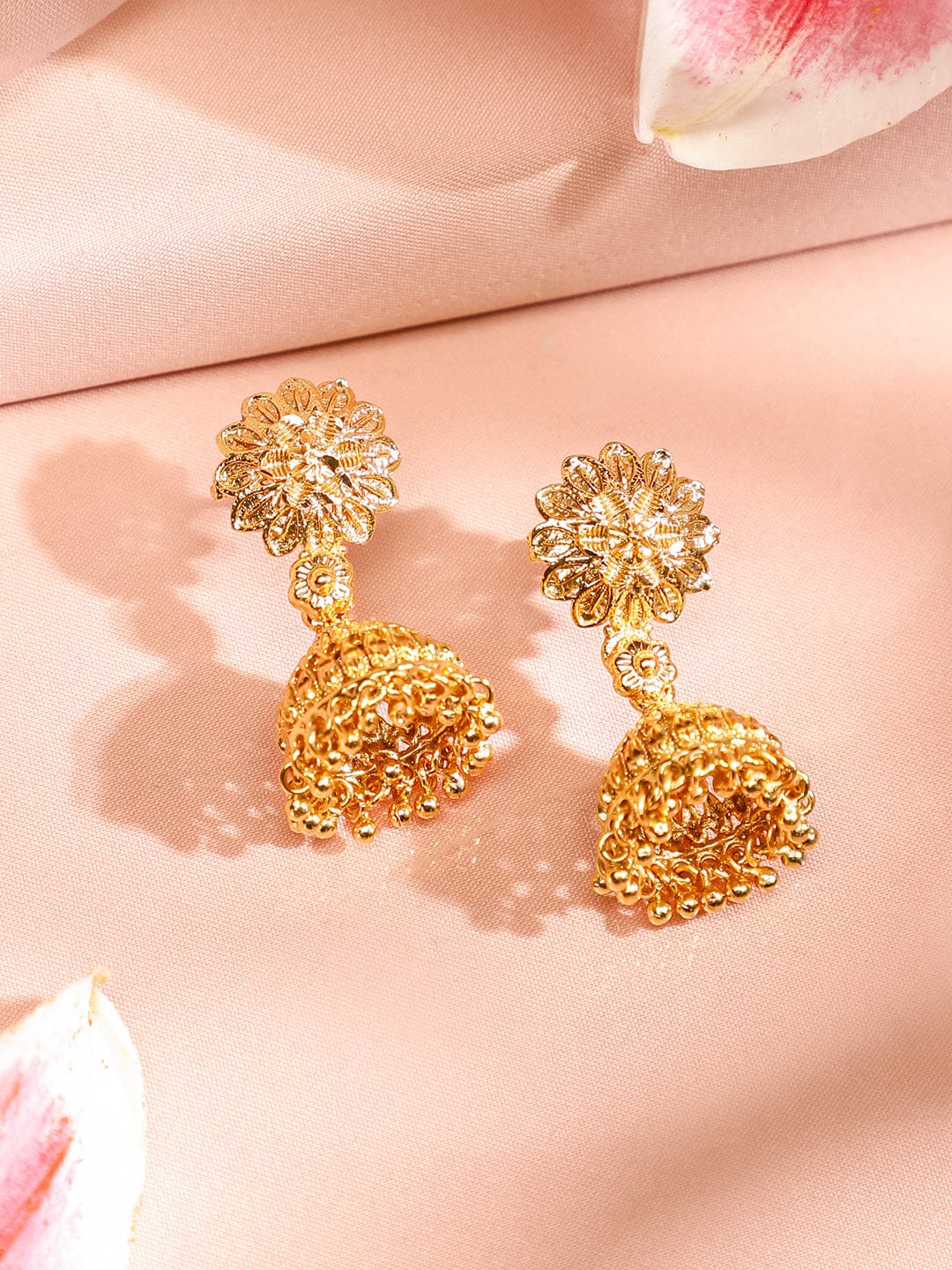 Long Gold Necklace Set with Drop Charms フリーサイズ