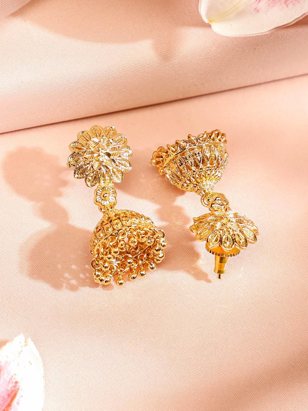 Long Gold Necklace Set with Drop Charms フリーサイズ
