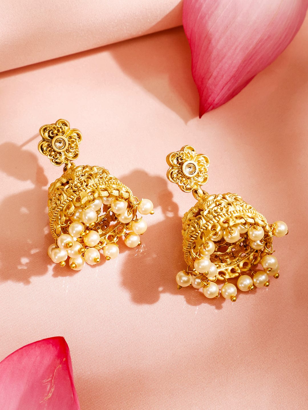 Enchanting Radha Krishna Temple Necklace Set Gold